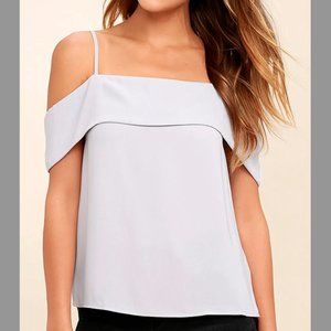Lulu's Lavender/Grey Cold Shoulder Top